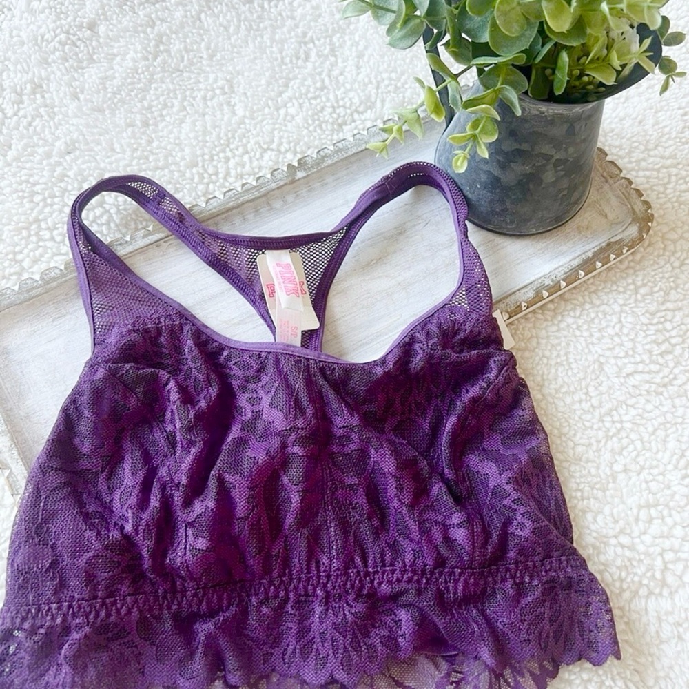 PINK Victoria's Secret Deep Purple Lace Bralette